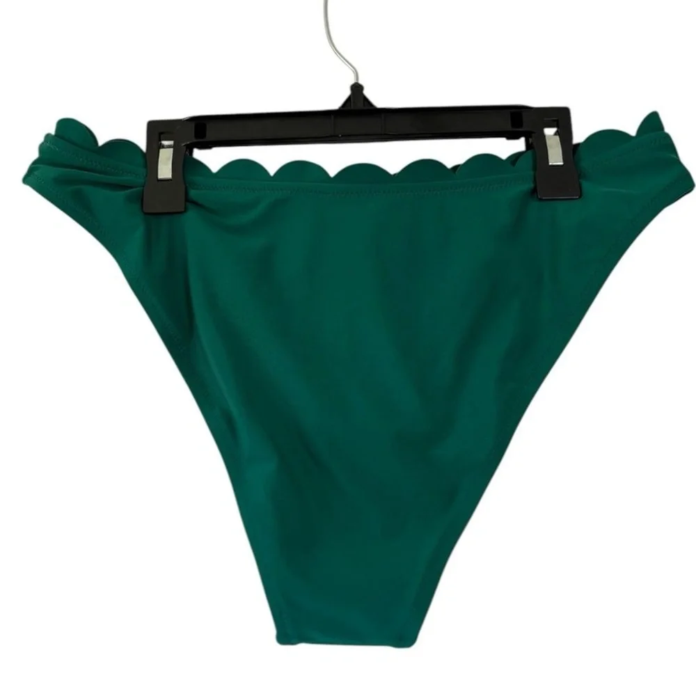 NWT Cupshe Green Scalloped Bikini Bottom High Cut Womens XL beach vacation - Picture 6 of 7